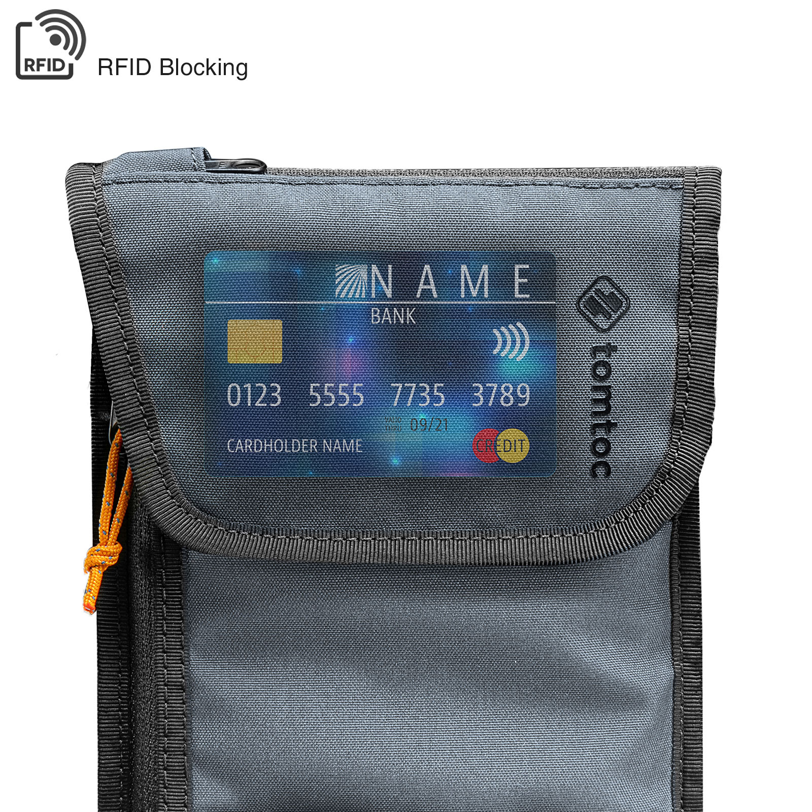 Phone Safe and Organized Cash Credit Cards RFID Blocking Stash Neck Travel Pouch to Keep your Passport tomtoc Travel Neck Wallet Passport Holder with a Sim Card Holder and Eject Pin